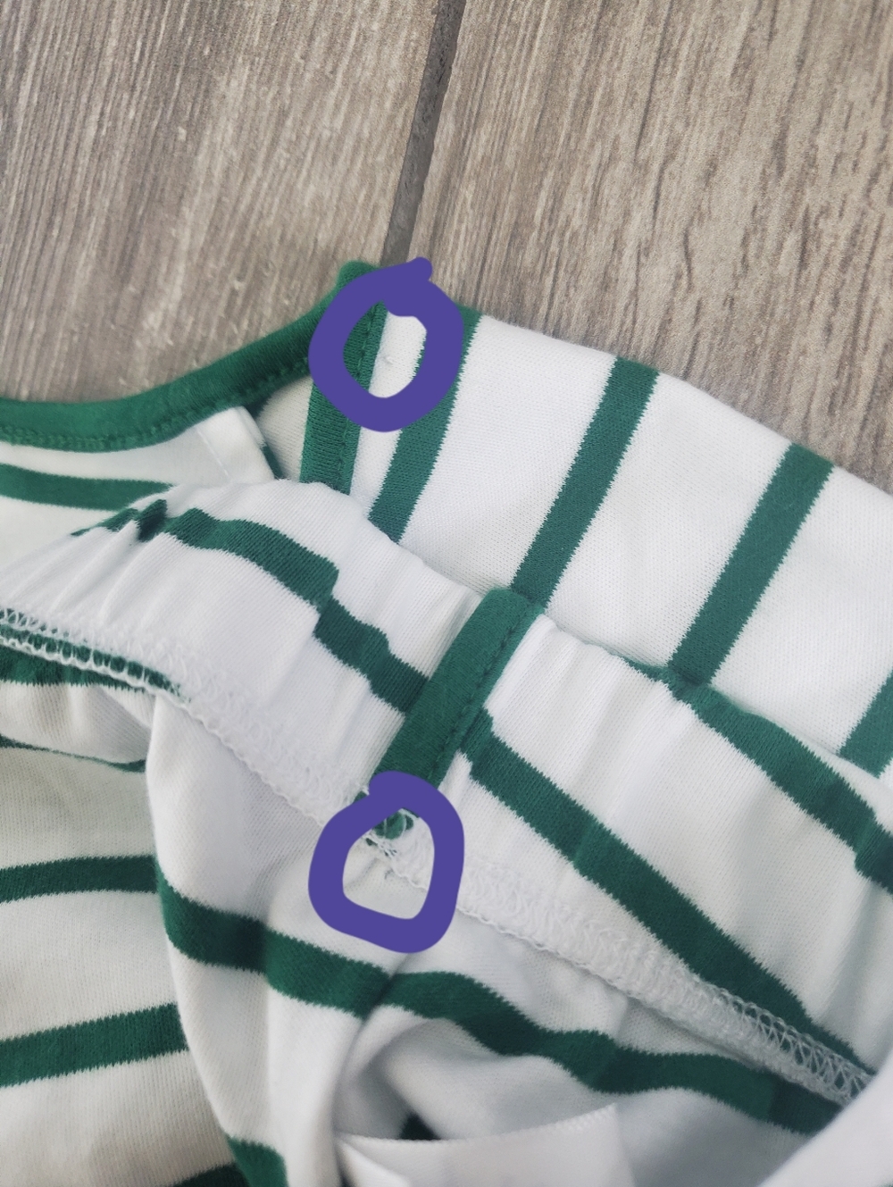 LAKE women's 100% pima cotton green white striped short sleeve pajama set size S - Picture 3 of 13